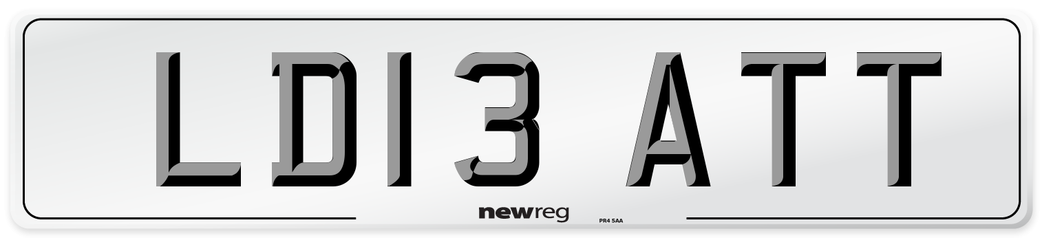 LD13 ATT Number Plate from New Reg